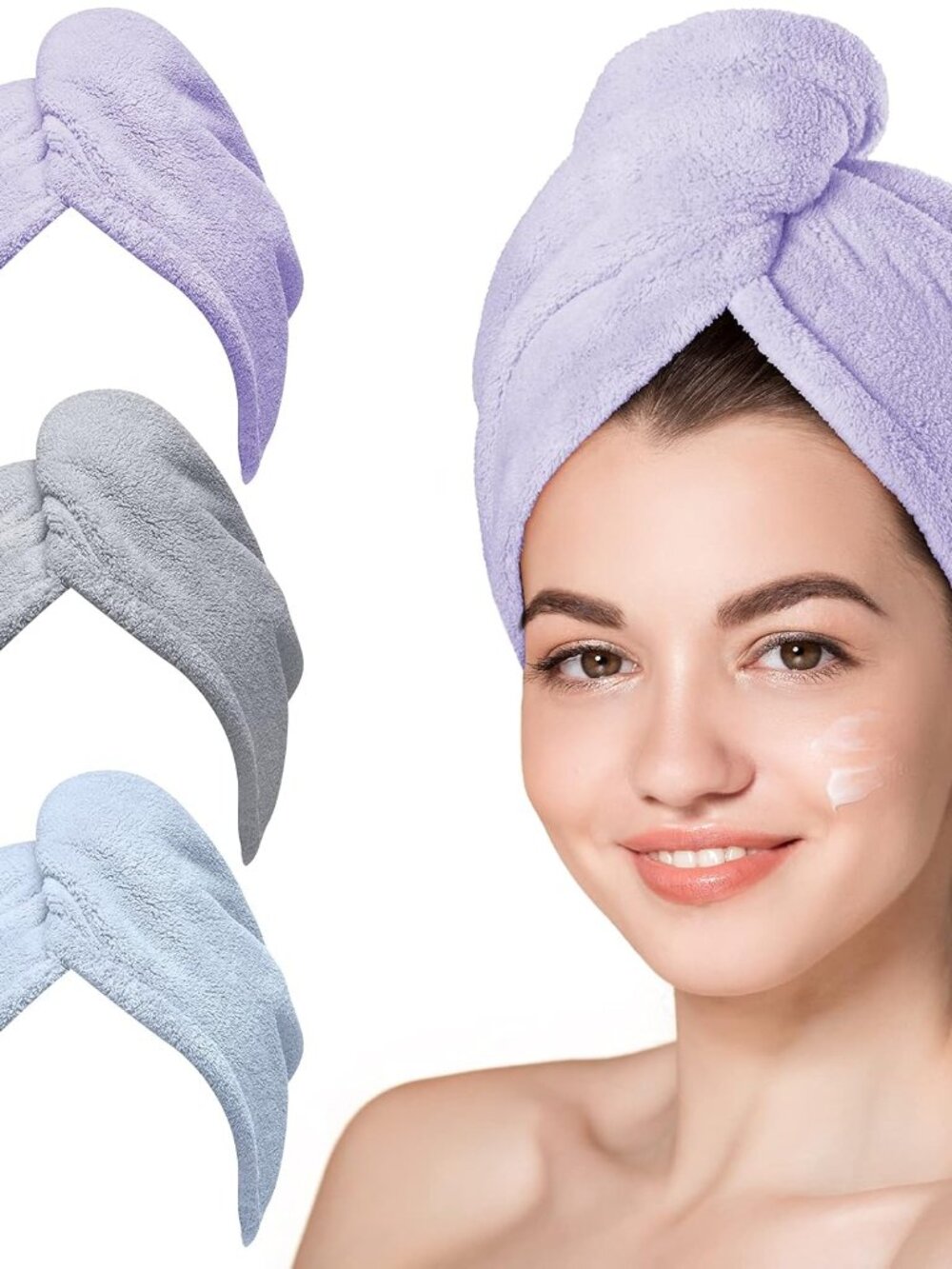 3 Packs Hair Turbans for Wet Hair, Drying Hair Wrap Towels for Curly Hair Women